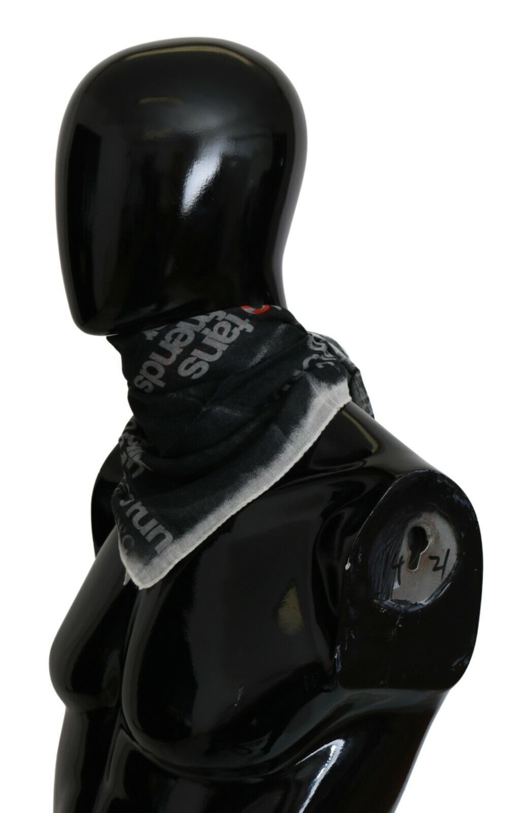 Costume National Dark Gray Wool Foulard Branded Scarf | Regal Royce