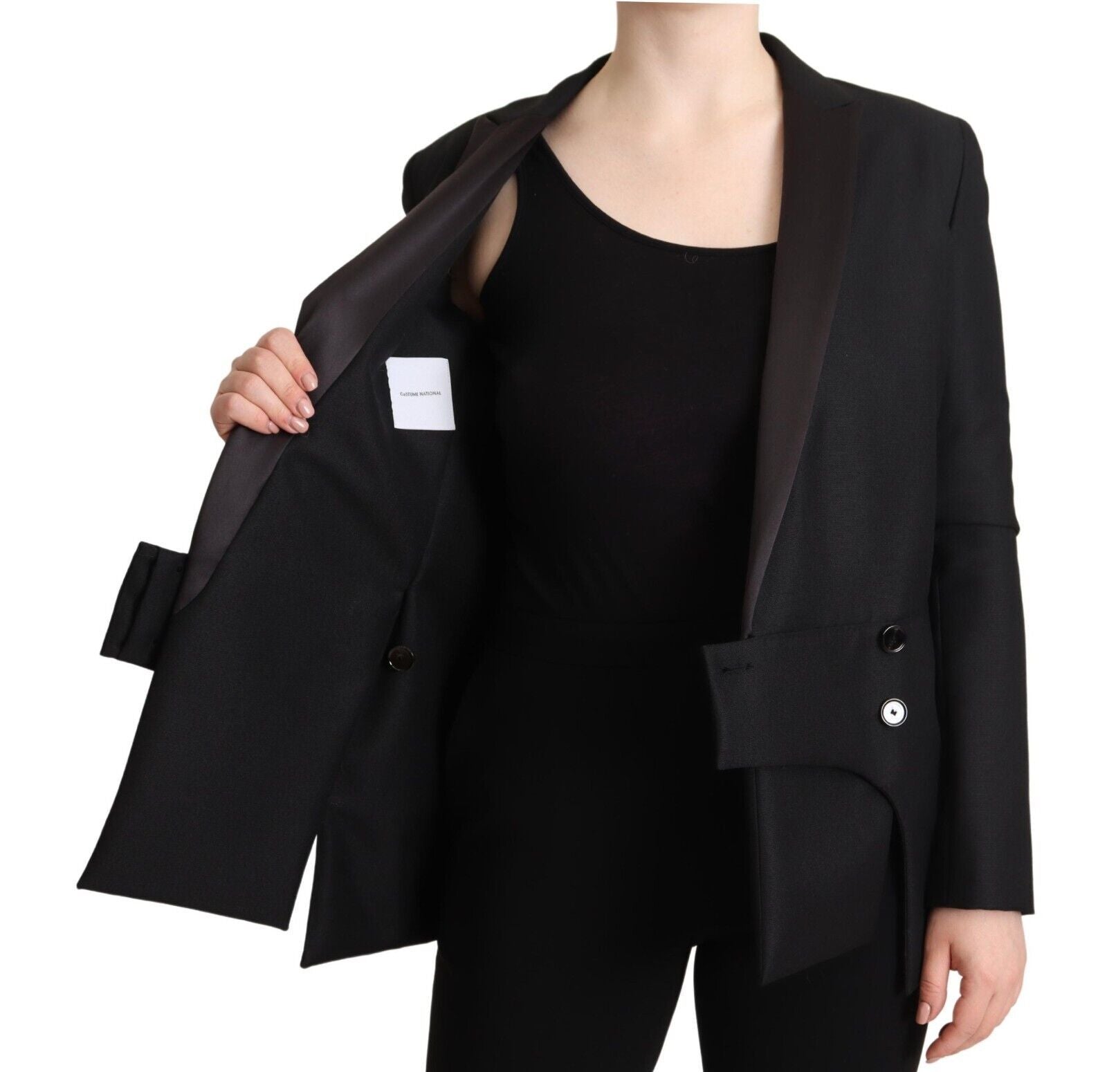 Costume National Black Long Sleeves Double Breasted Jacket | Regal Royce