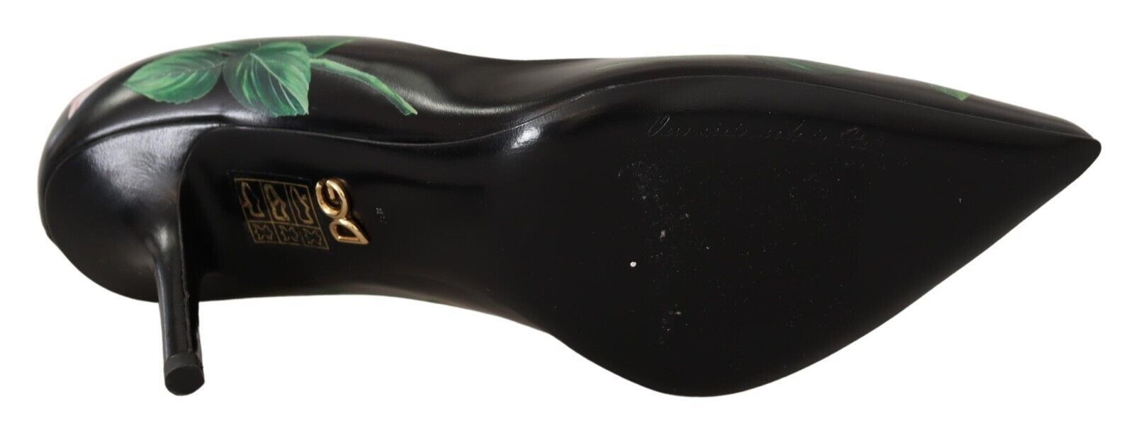 Dolce & Gabbana Black Leather Roses High Heels Pumps Shoes | Regal Royce