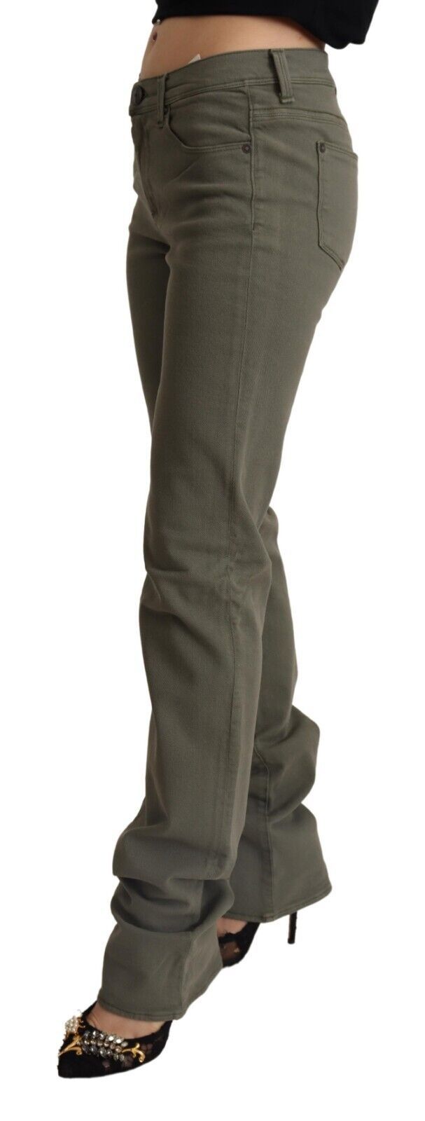 Ermanno Scervino Gray Low Waist Cotton Skinny Denim Trouser Jeans | Regal Royce