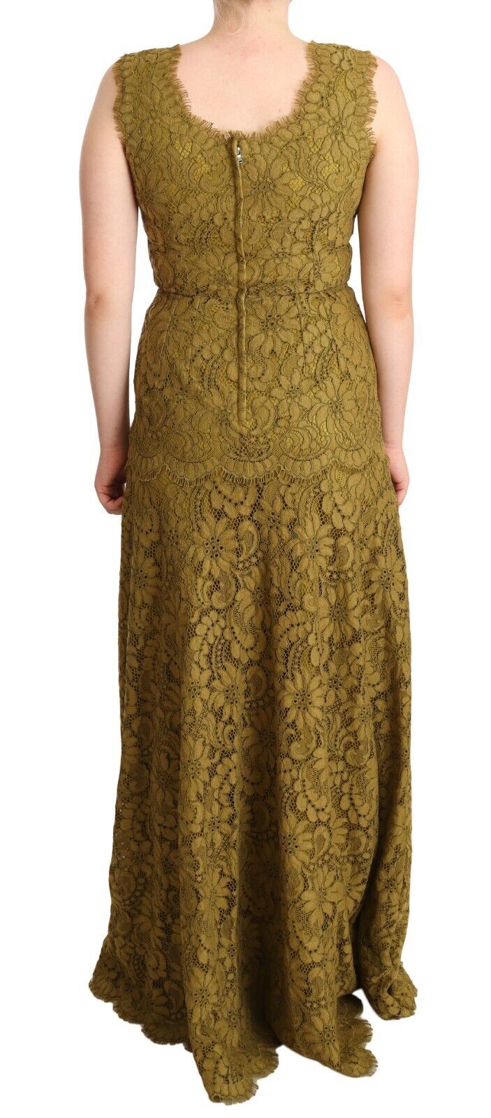 Dolce & Gabbana Brown Floral Lace Maxi Floor Length Dress | Regal Royce