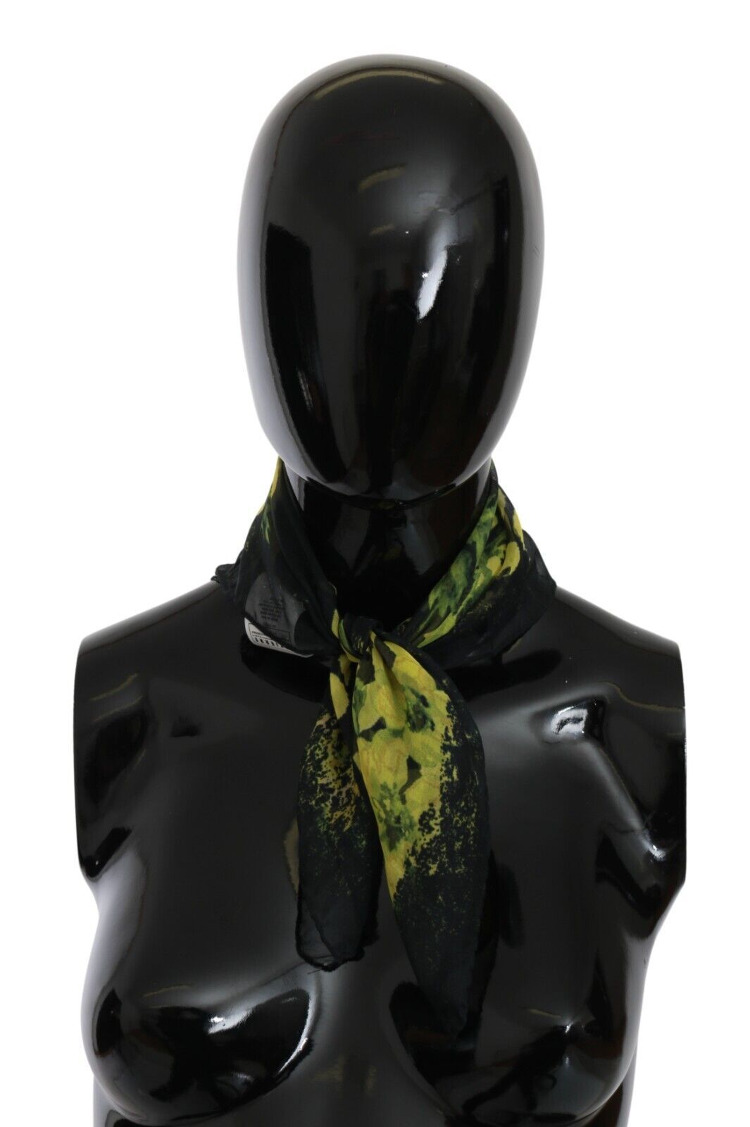 GF Ferre Black Yellow Floral Wrap Shawl Foulard Scarf | Regal Royce
