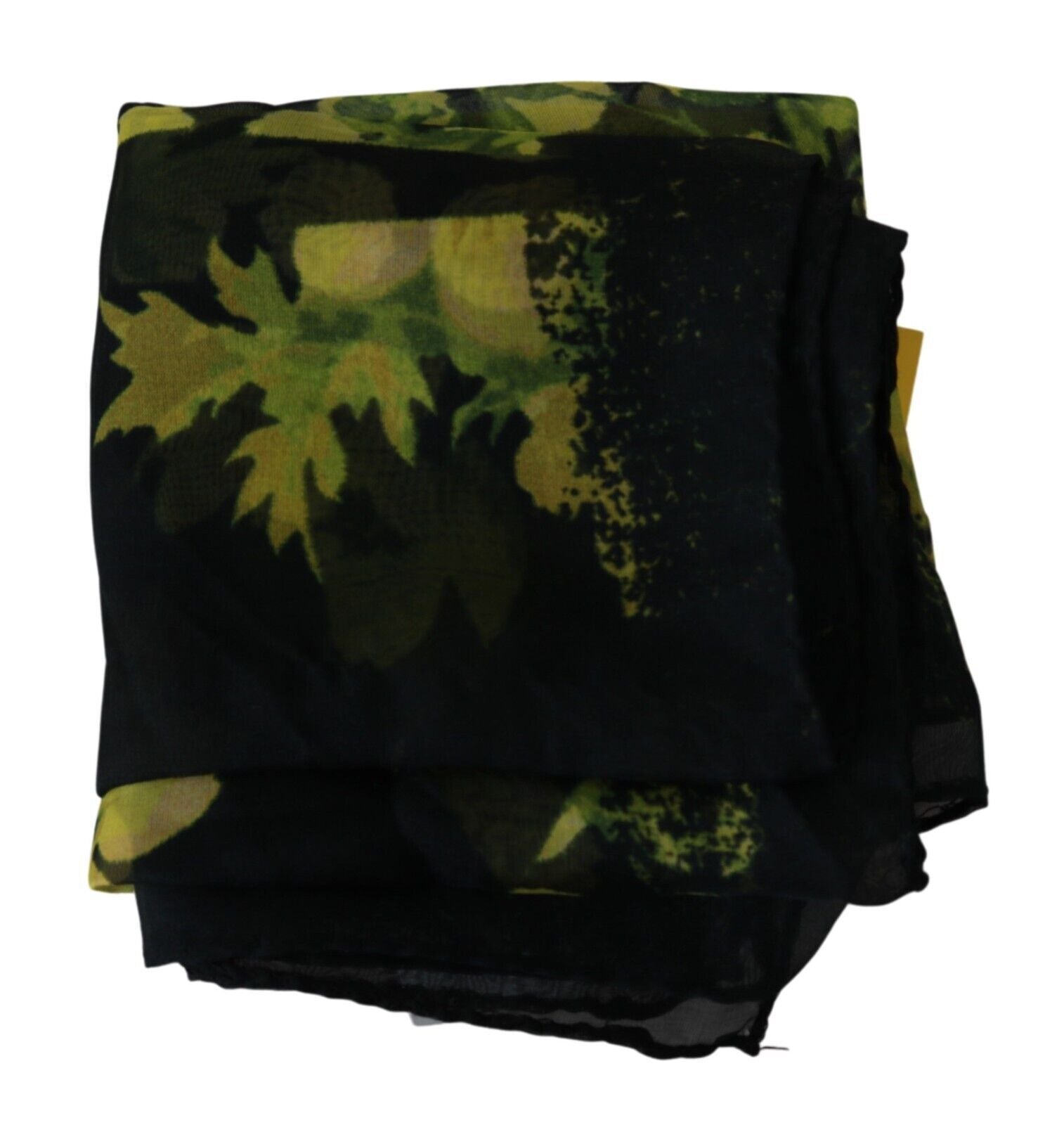 GF Ferre Black Yellow Floral Wrap Shawl Foulard Scarf | Regal Royce