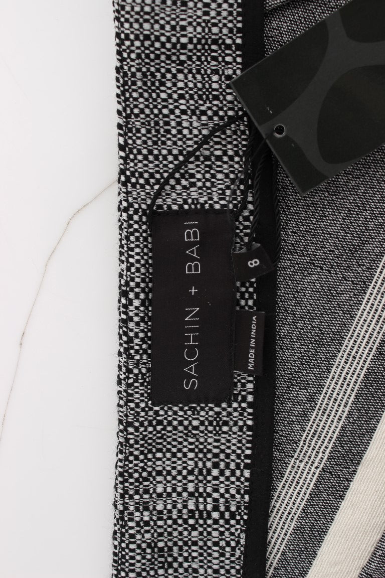 Sachin & Babi Gray Black Liza Leather Straight Pencil | Regal Royce