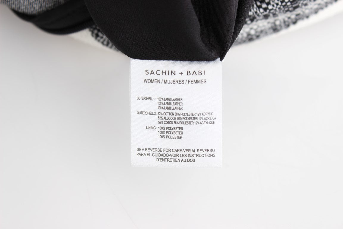 Sachin & Babi Gray Black Liza Leather Straight Pencil | Regal Royce