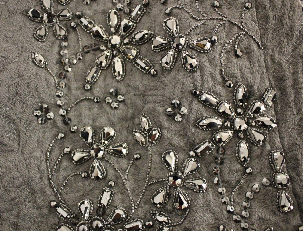 Dolce & Gabbana Black Crystal Handmade Above Knee Skirt | Regal Royce