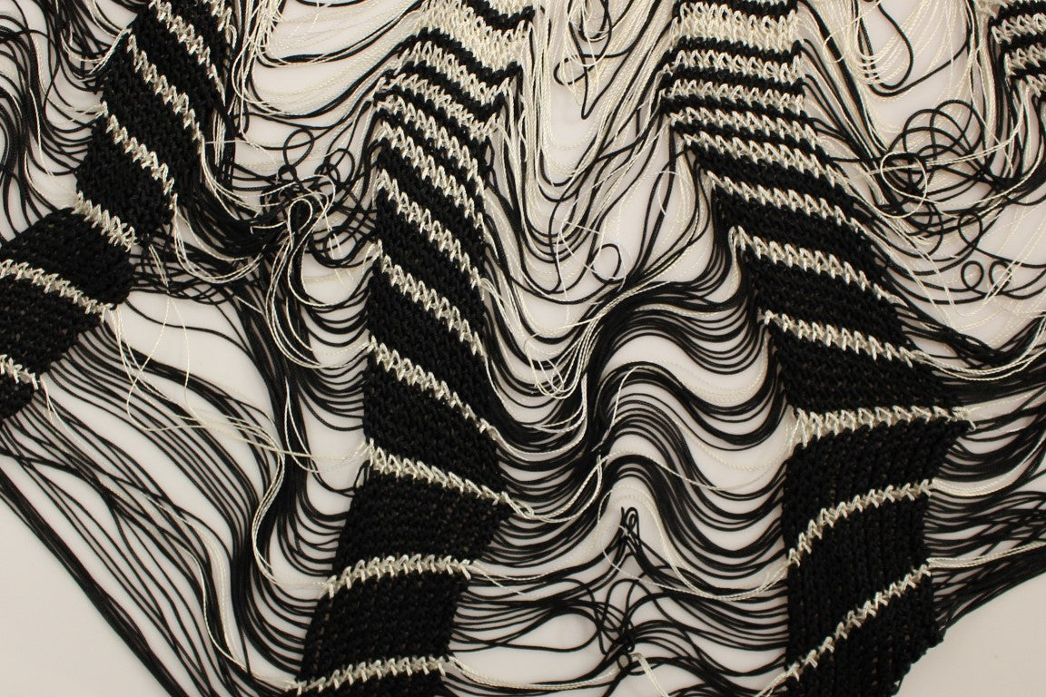 Alice Palmer White Black Knitted Assymetrical Skirt | Regal Royce