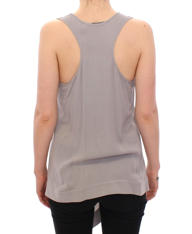 Comeforbreakfast Gray Viscose Tank Top Shirt Blouse | Regal Royce