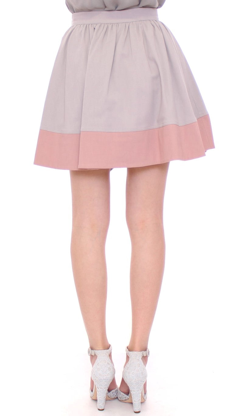 Comeforbreakfast Pink Gray Mini Short Pleated Skirt | Regal Royce