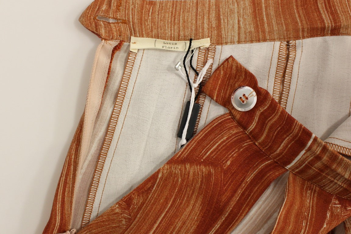 Licia Florio Brown Orange Below Knee Full Skirt | Regal Royce