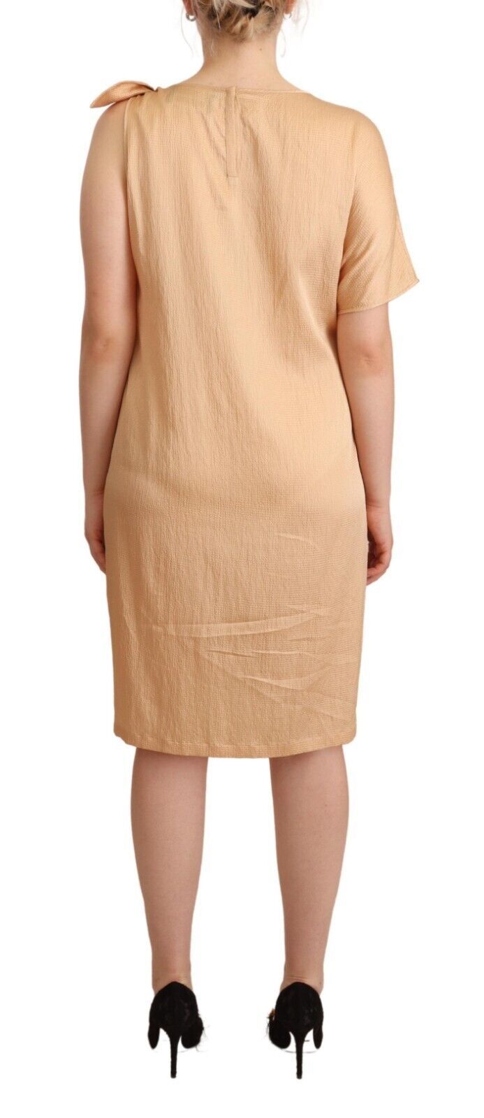 Moschino Beige One Sleeve Knee Length Shift Dress | Regal Royce