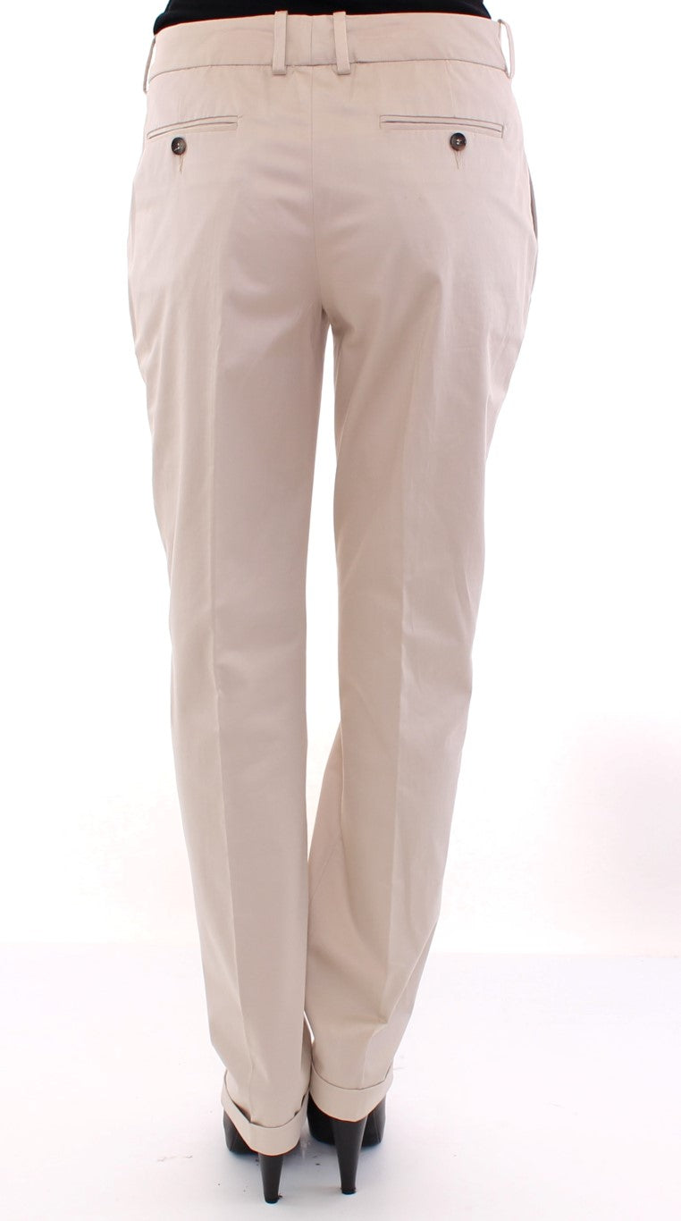 Dolce & Gabbana Beige Cotton Chinos Pants | Regal Royce