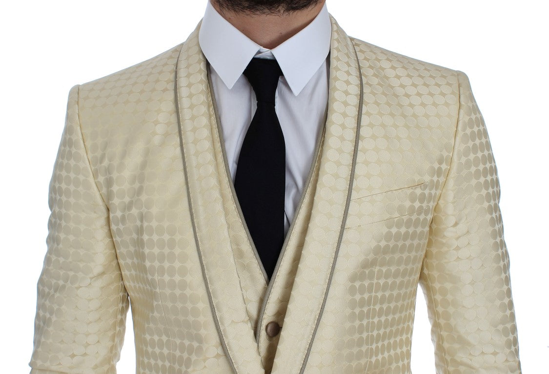 Dolce & Gabbana Beige Polka Dot Silk 2 Piece Blazer | Regal Royce