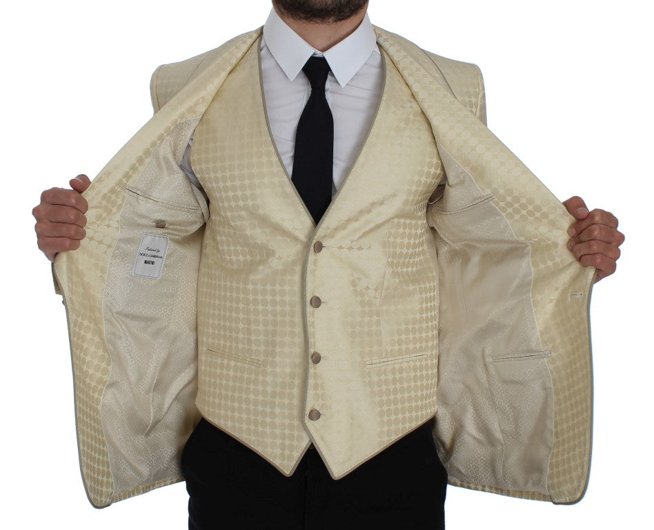 Dolce & Gabbana Beige Polka Dot Silk 2 Piece Blazer | Regal Royce