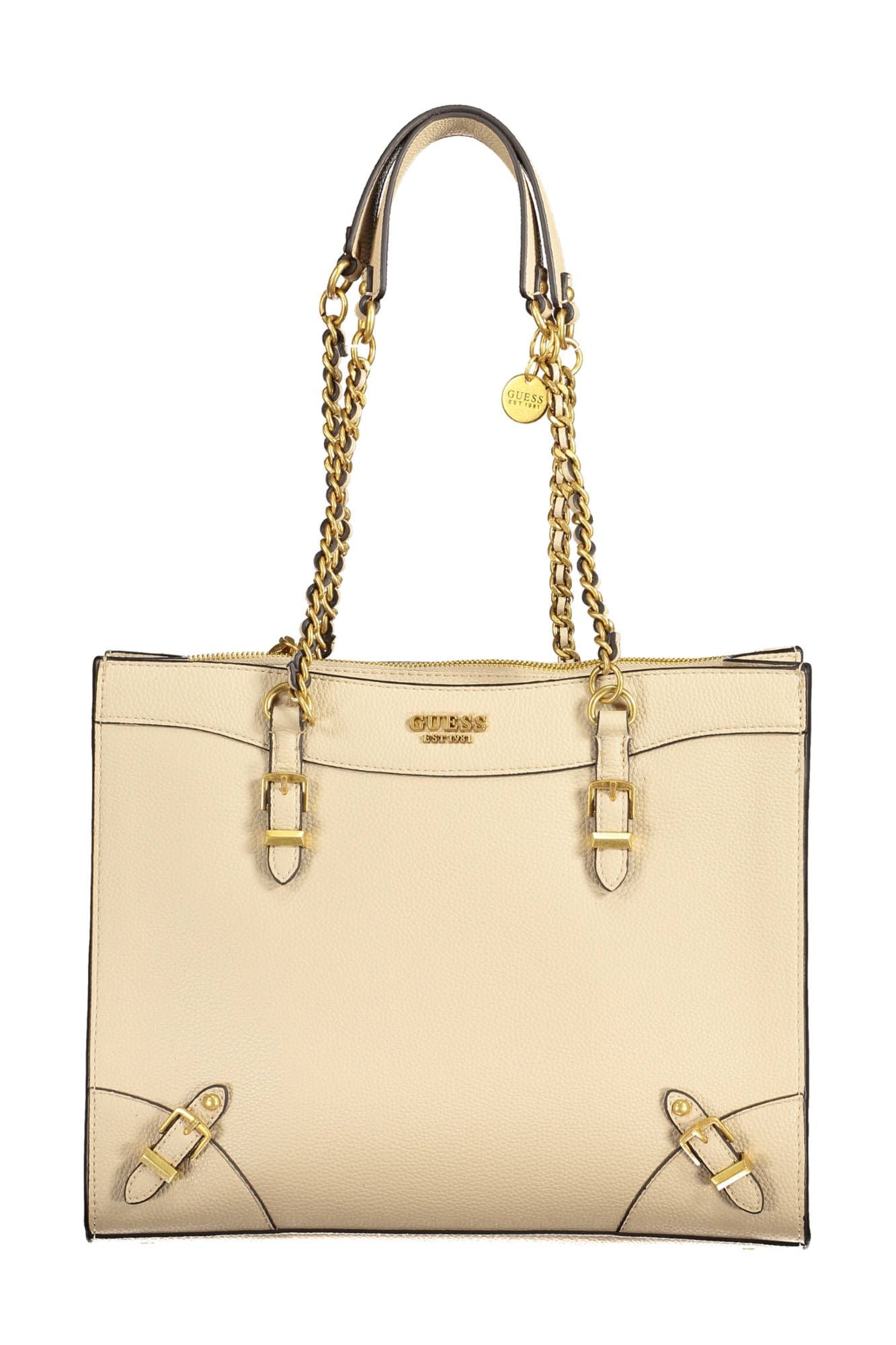 Guess Jeans Beige Polyethylene Handbag | Regal Royce