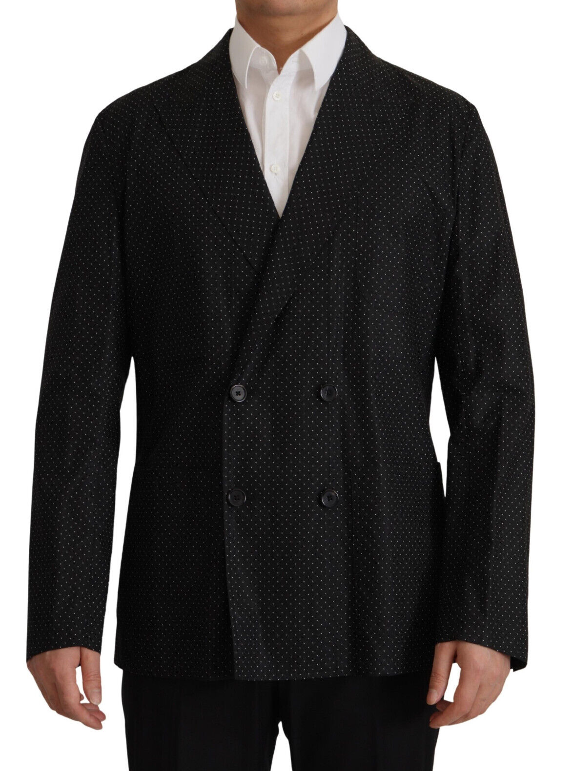 Dolce & Gabbana Black Polka Dotted Cotton Blazer Jacket | Regal Royce