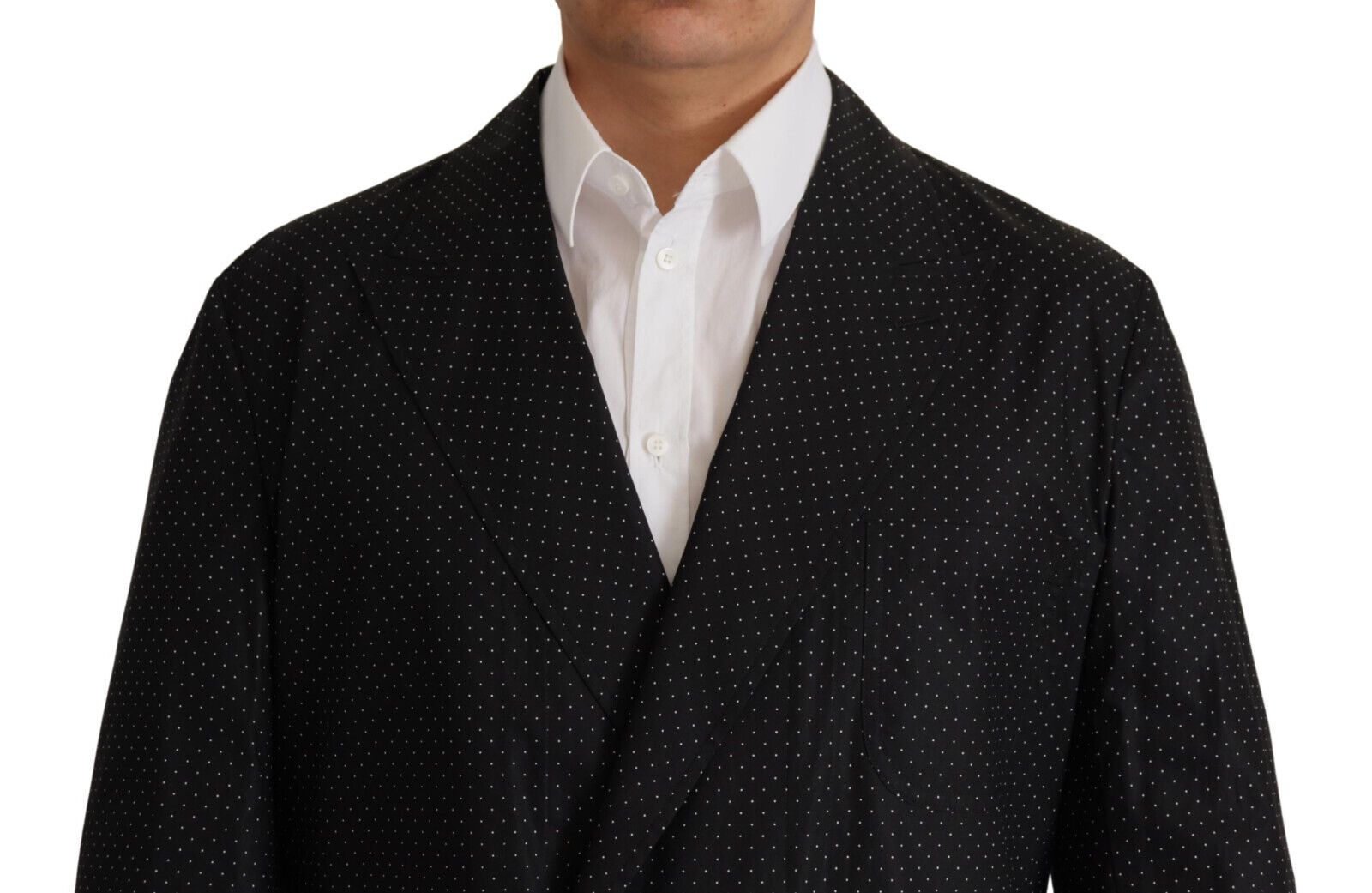 Dolce & Gabbana Black Polka Dotted Cotton Blazer Jacket | Regal Royce