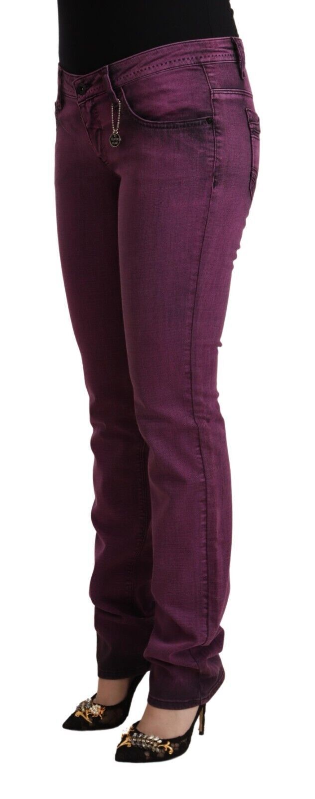 Costume National Purple Cotton Stretch Slim Fit Denim Jeans | Regal Royce