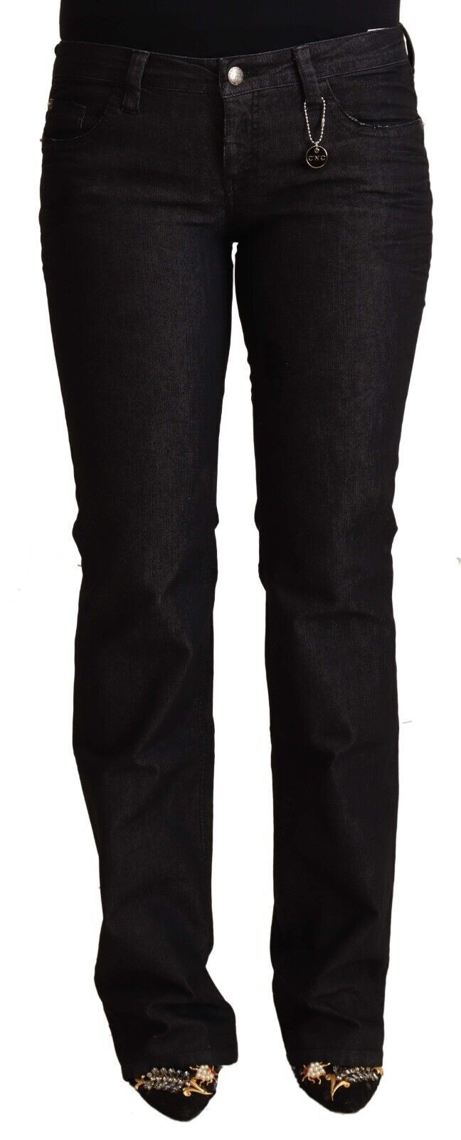 Costume National Black Cotton Low Waist Skinny Jeans | Regal Royce