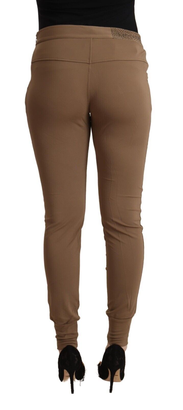 Scervino Street Brown Viscose Mid Waist Slim Tapered Pants | Regal Royce