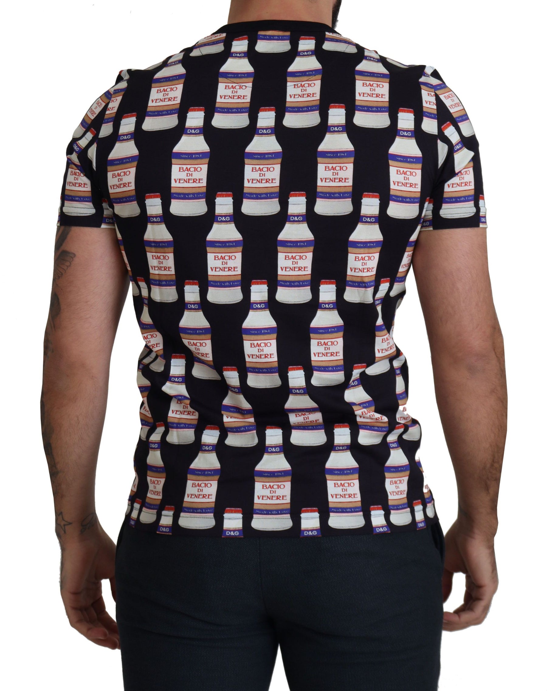 Dolce & Gabbana Black Bacio Di Venere Cotton Crew T-shirt | Regal Royce