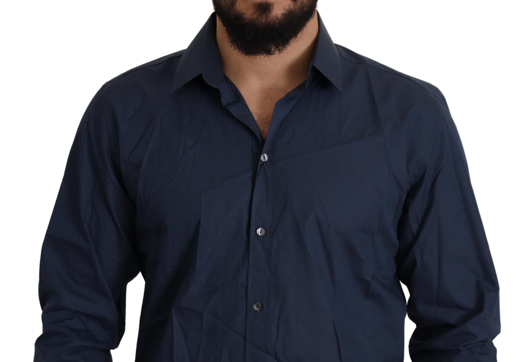 Dolce & Gabbana Blue Cotton MARTINI Slim Fit Dress Shirt | Regal Royce