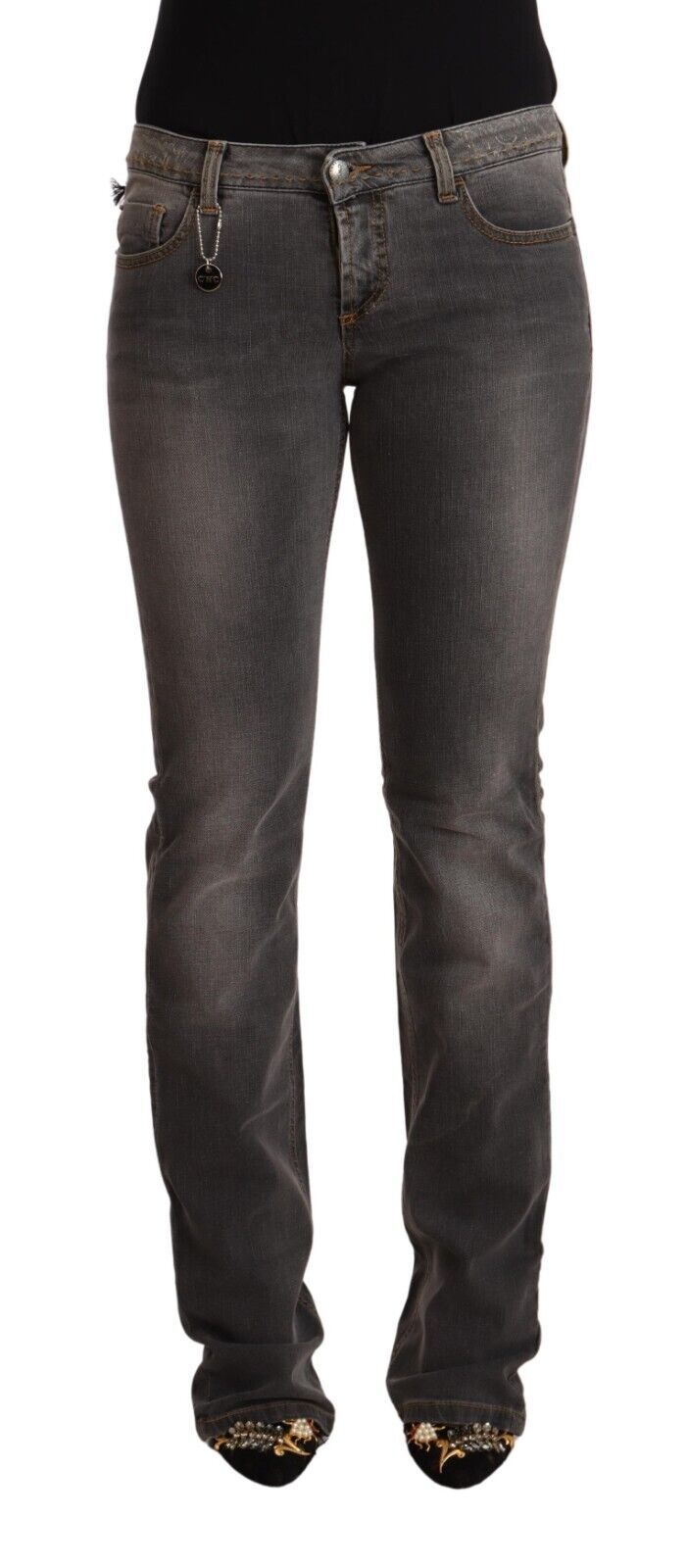 Costume National Gray Washed Low Waist Straight Denim Jeans | Regal Royce