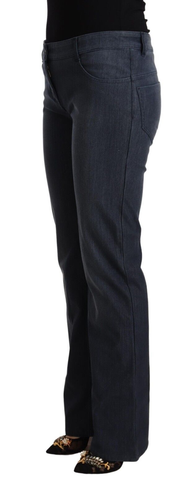 MARGHI LO' Dark Blue Cotton Straight Denim Jeans | Regal Royce