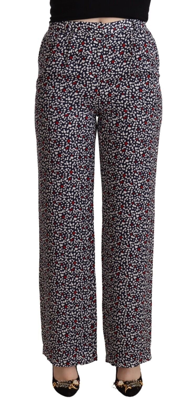 Michael Kors Black High Waist Printed Straight Pants | Regal Royce