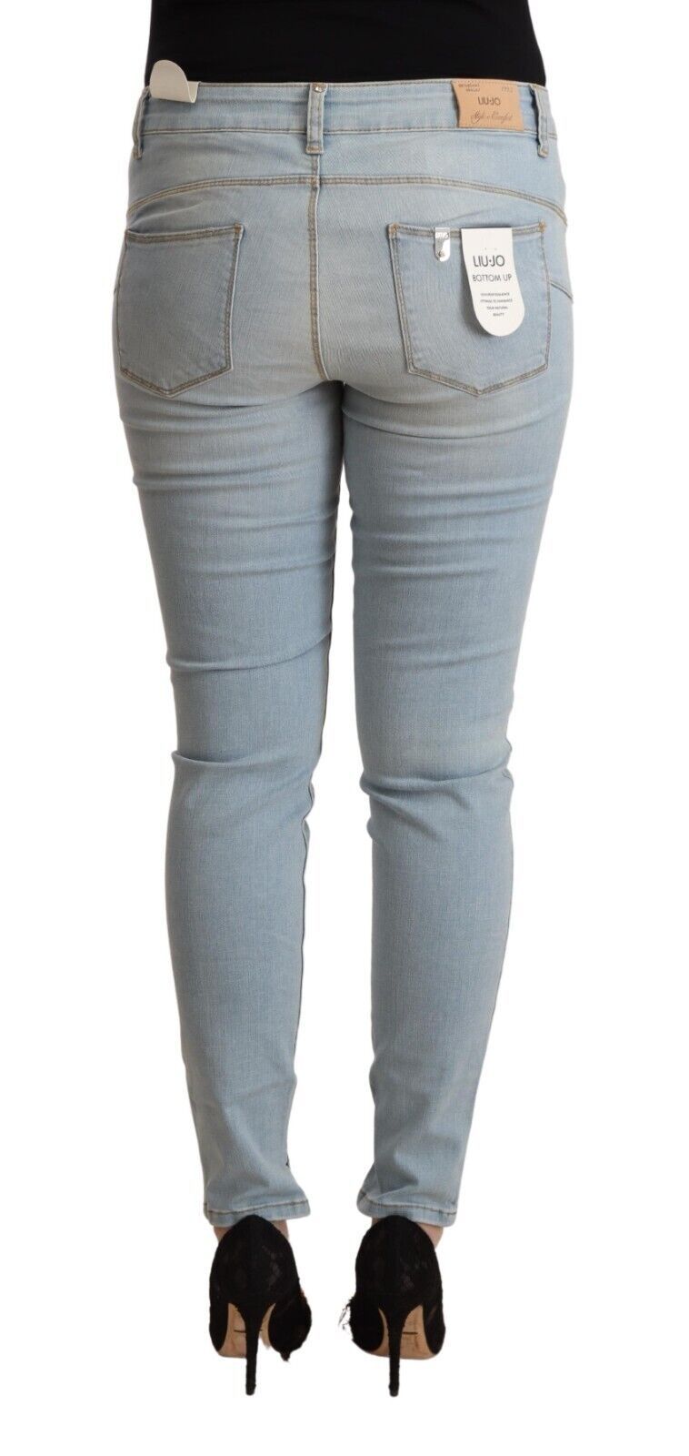 Liu Jo Light Blue Cotton Mid Waist Slim Fit Denim Jeans | Regal Royce