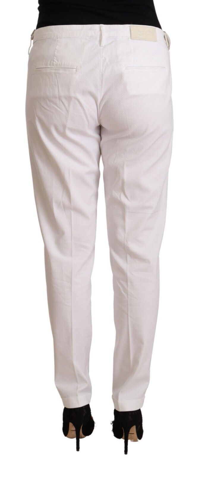 Jacob Cohen White Mid Waist Tapered Birgitte Pants | Regal Royce