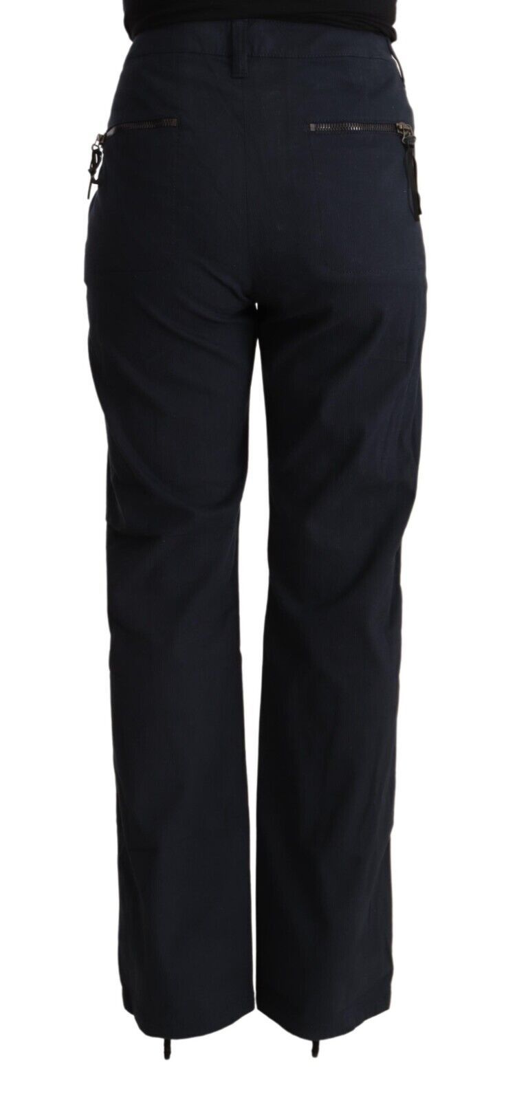 Exte Black High Waist Tapered Cotton Pants | Regal Royce