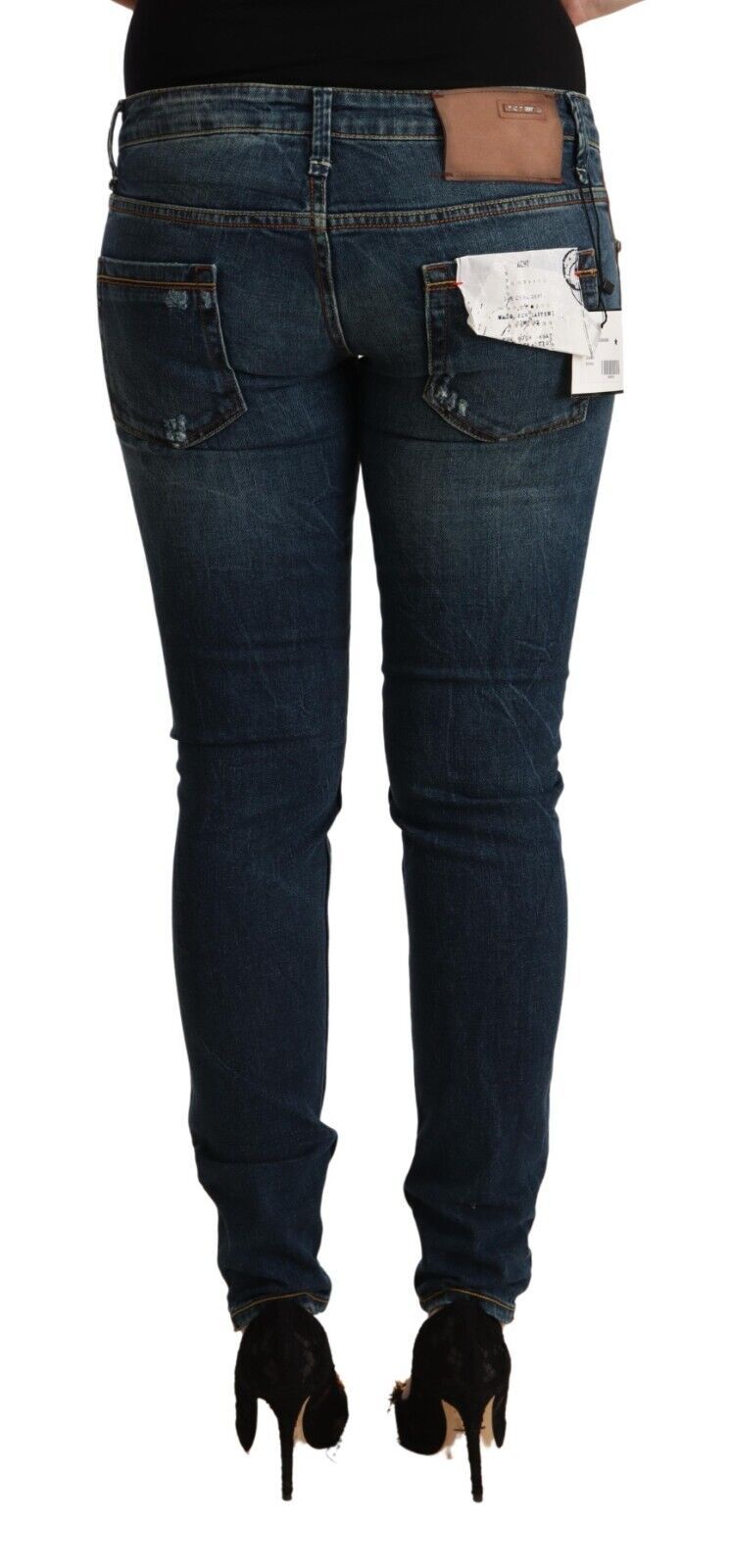 Acht Blue Washed Low Waist Slim Fit Denim Jeans | Regal Royce