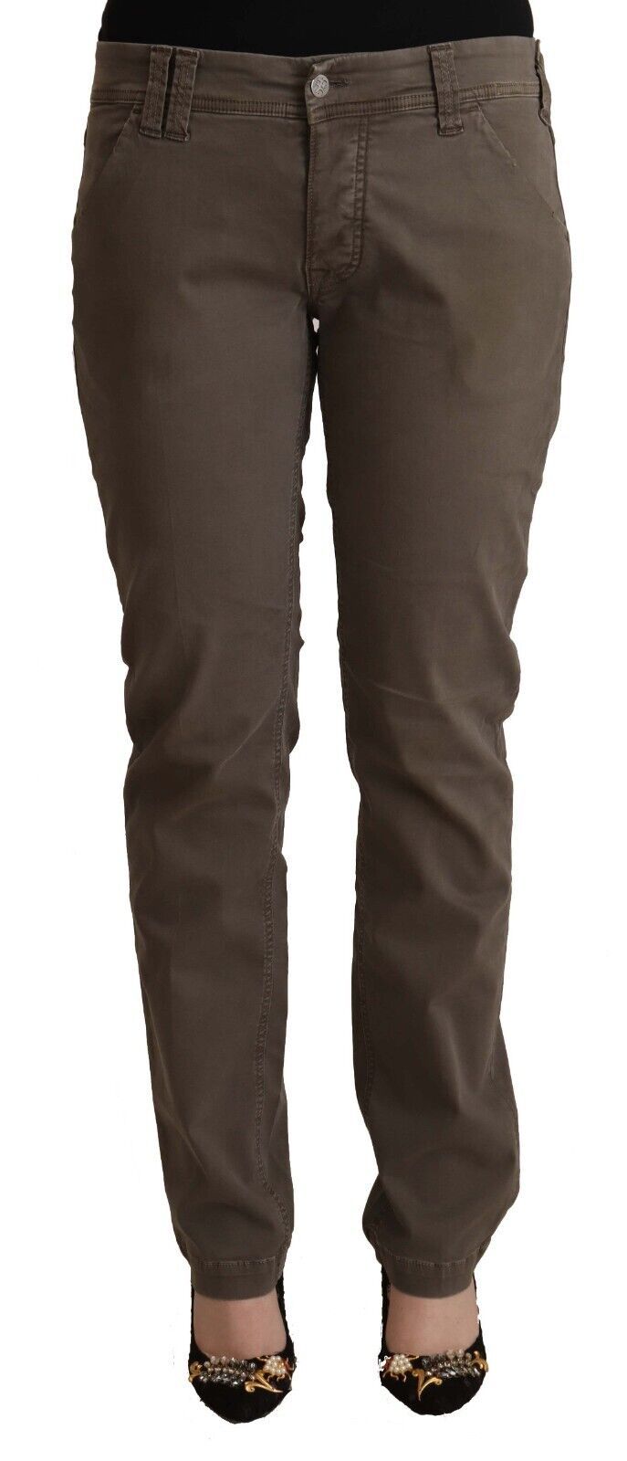 CYCLE Brown Cotton Low Waist Skinny Casual Jeans | Regal Royce