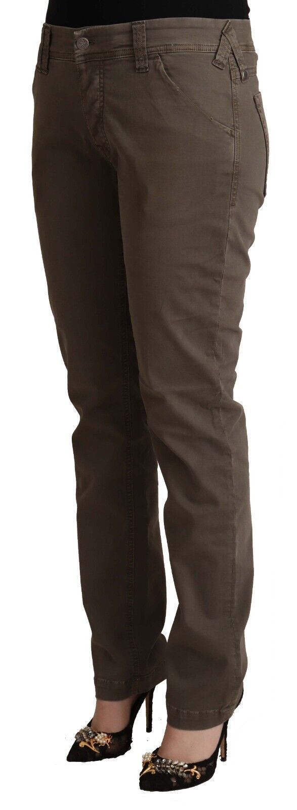 CYCLE Brown Cotton Low Waist Skinny Casual Jeans | Regal Royce
