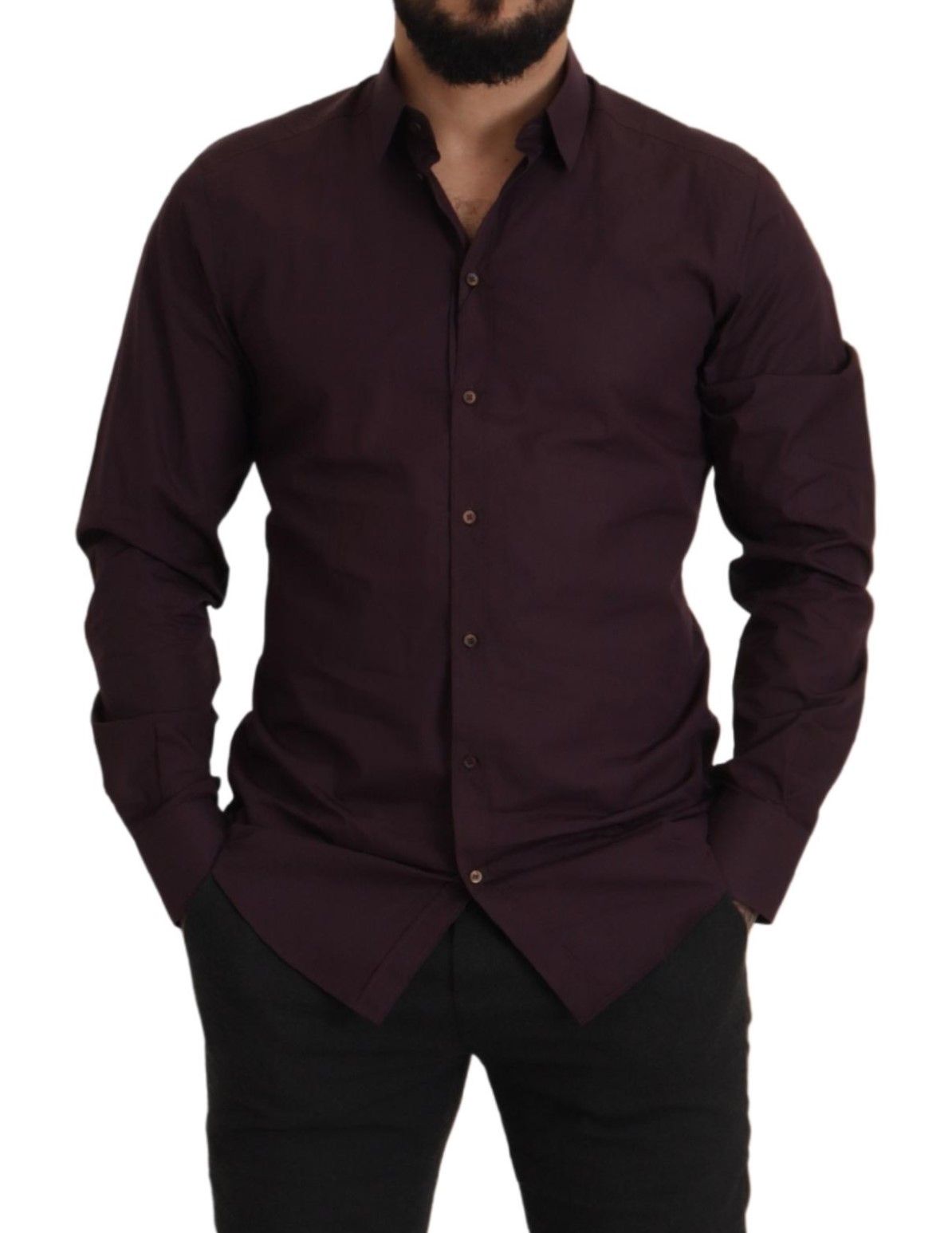 Dolce & Gabbana Purple Cotton GOLD Slim Fit Dress Shirt | Regal Royce