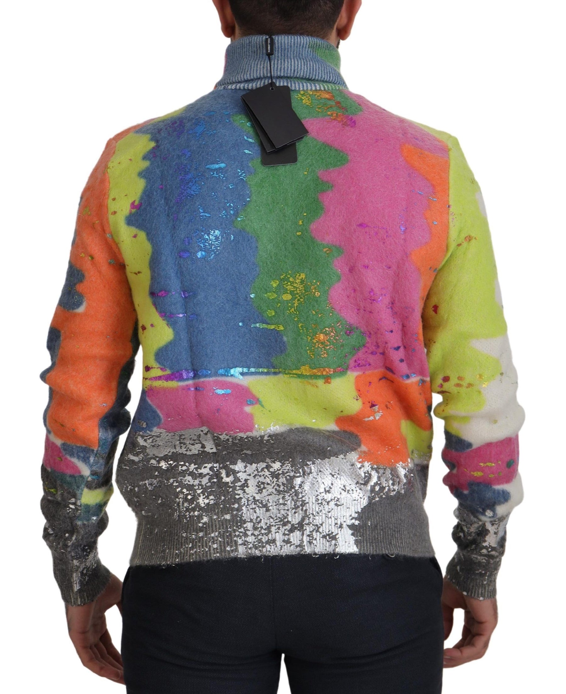 Dolce & Gabbana Multicolor Turtleneck Pullover Mohair Sweater | Regal Royce
