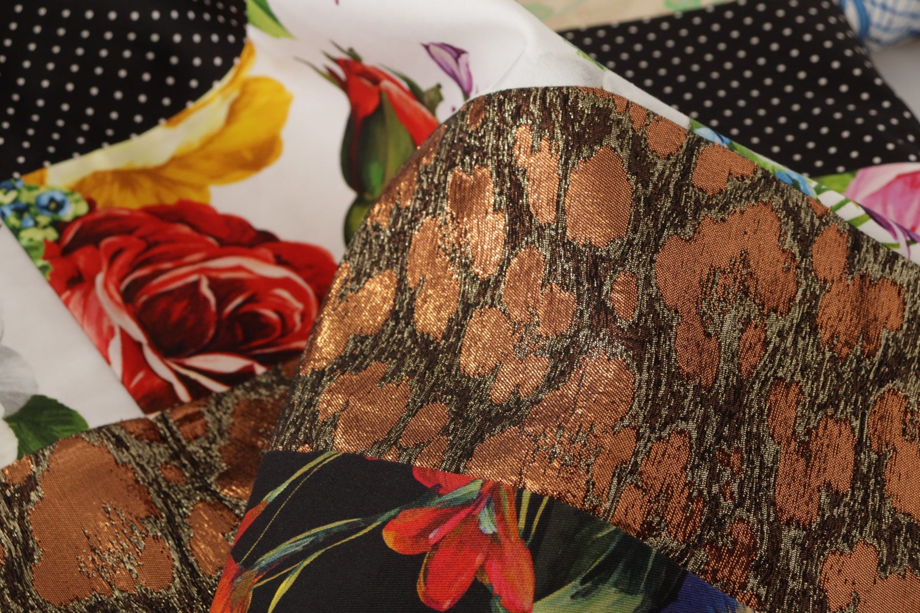 Dolce & Gabbana Multicolor Pachwork Floral Sheath Jaquard Mini Gown Dress | Regal Royce