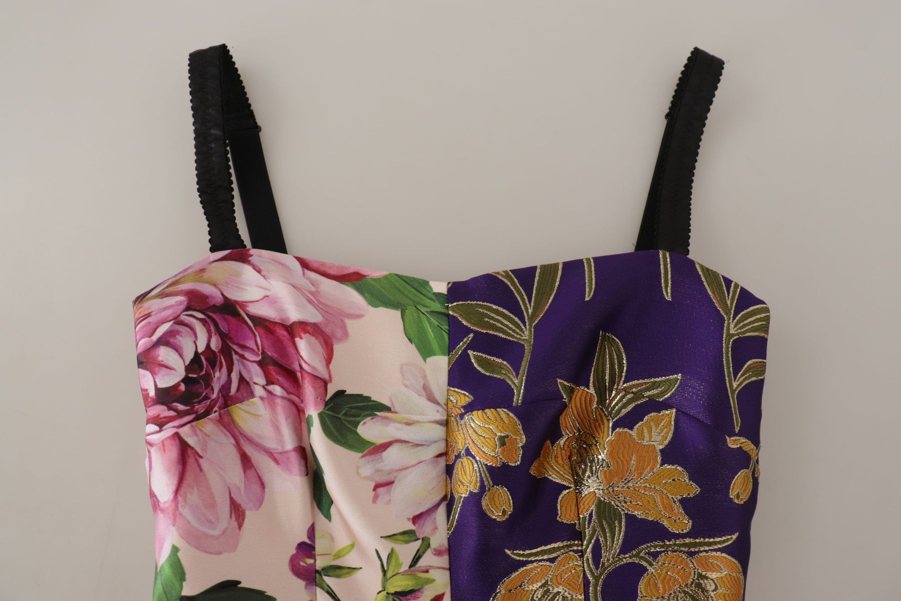 Dolce & Gabbana Dress Midi Patchwork Floral Jaquard Silk | Regal Royce