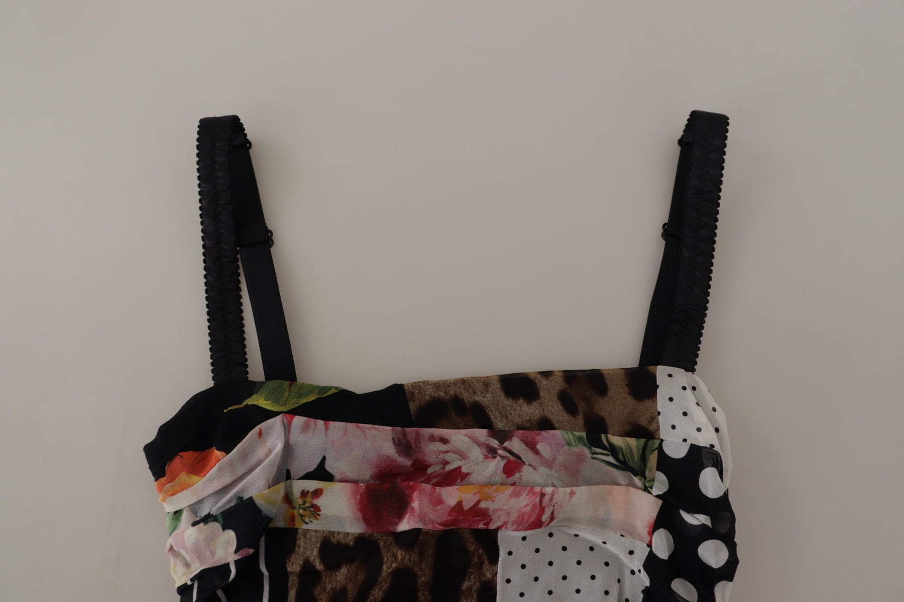 Dolce & Gabbana Multicolor Pachwork Midi Floral Silk Leopard Bodycon Dress | Regal Royce