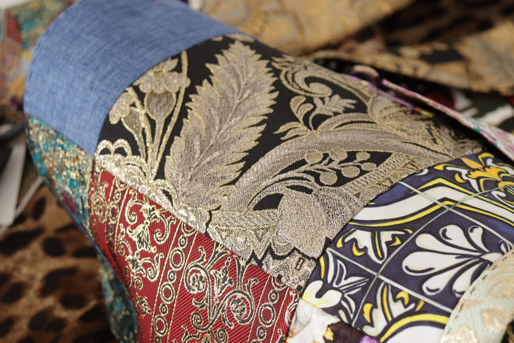 Dolce & Gabbana Multicolor Double-Breasted Patchwork Jacquard Blazer Jacket | Regal Royce