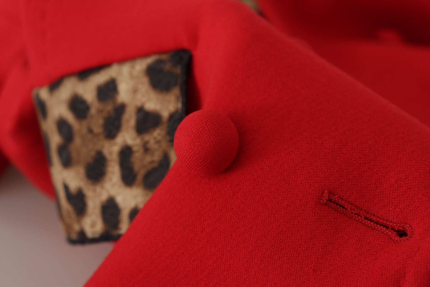 Dolce & Gabbana Red Leopard Wool Trenchcoat Jacket | Regal Royce