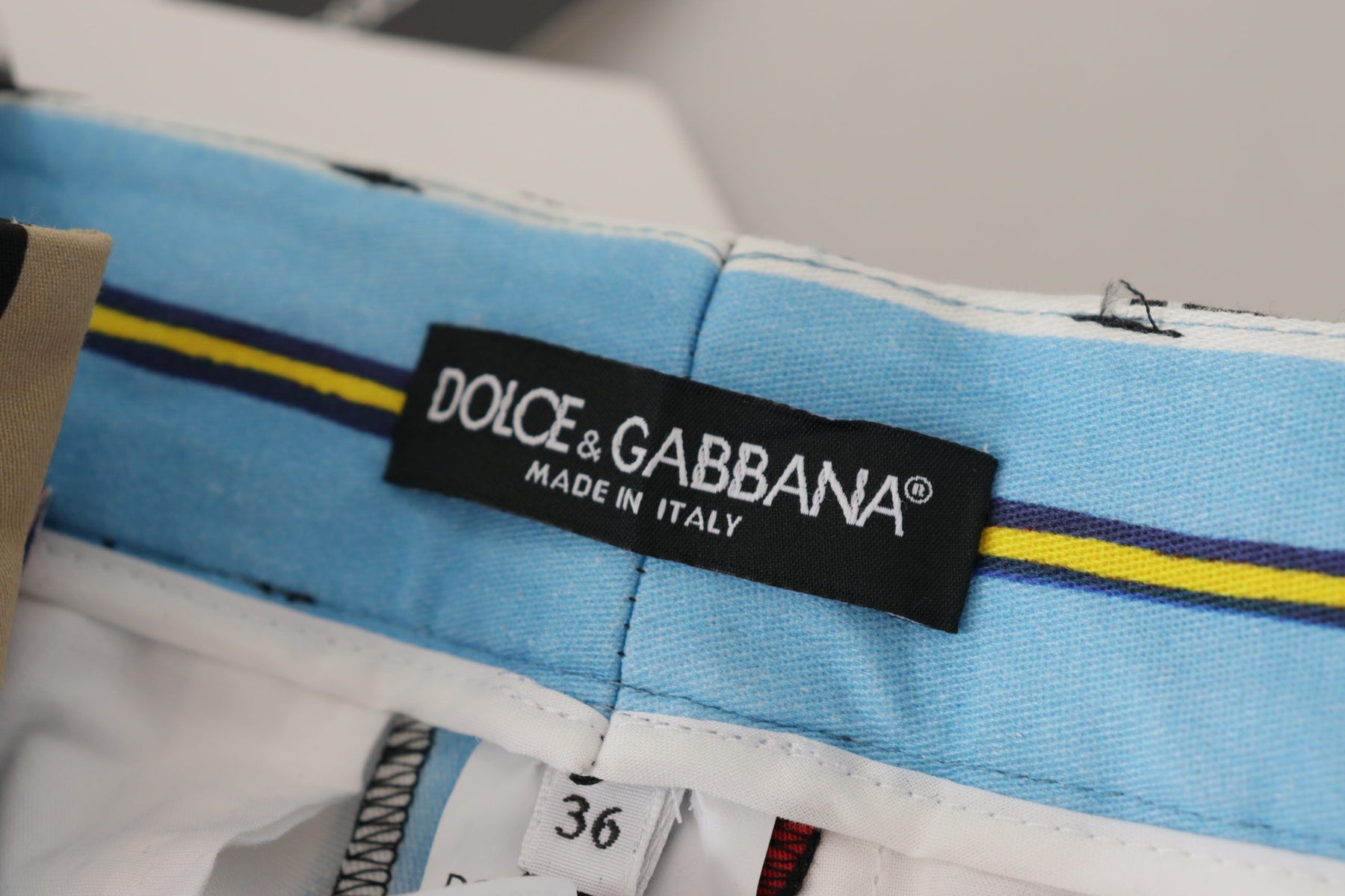 Dolce & Gabbana Multicolor Striped High Waist Cotton Pants | Regal Royce