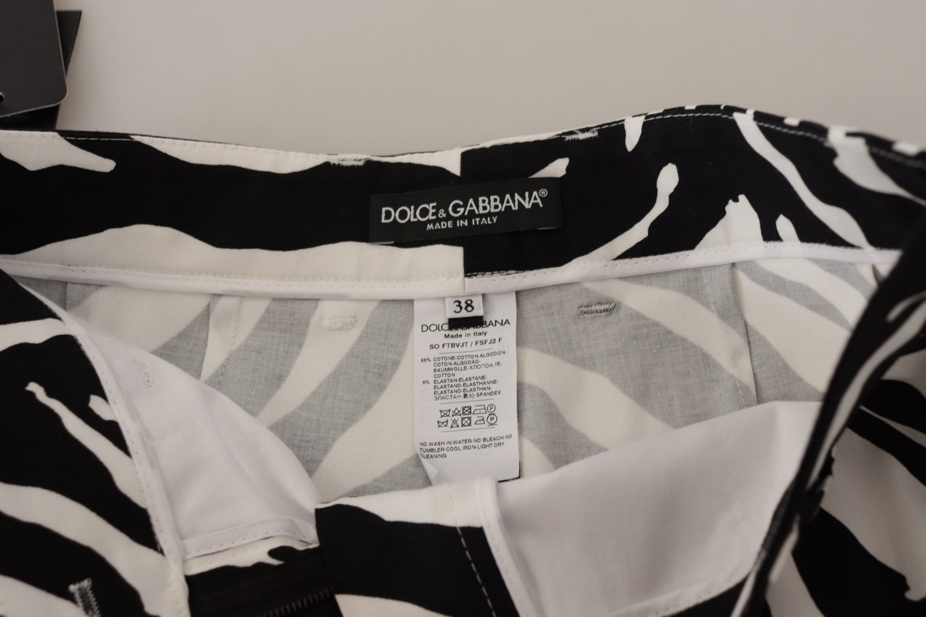 Dolce & Gabbana Black White Cotton Stretch Hot Pants Shorts | Regal Royce