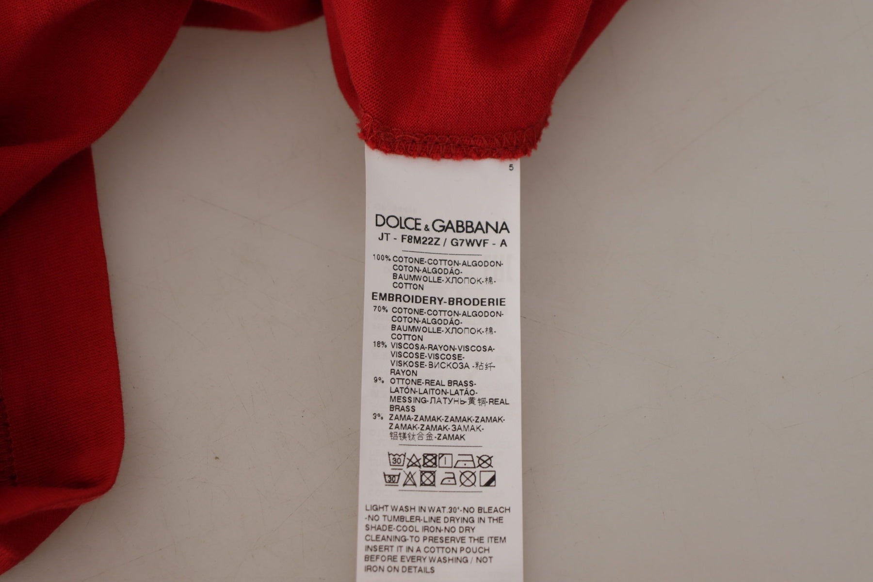 Dolce & Gabbana Red Amor Vincit Omnia Crewneck T-shirt | Regal Royce