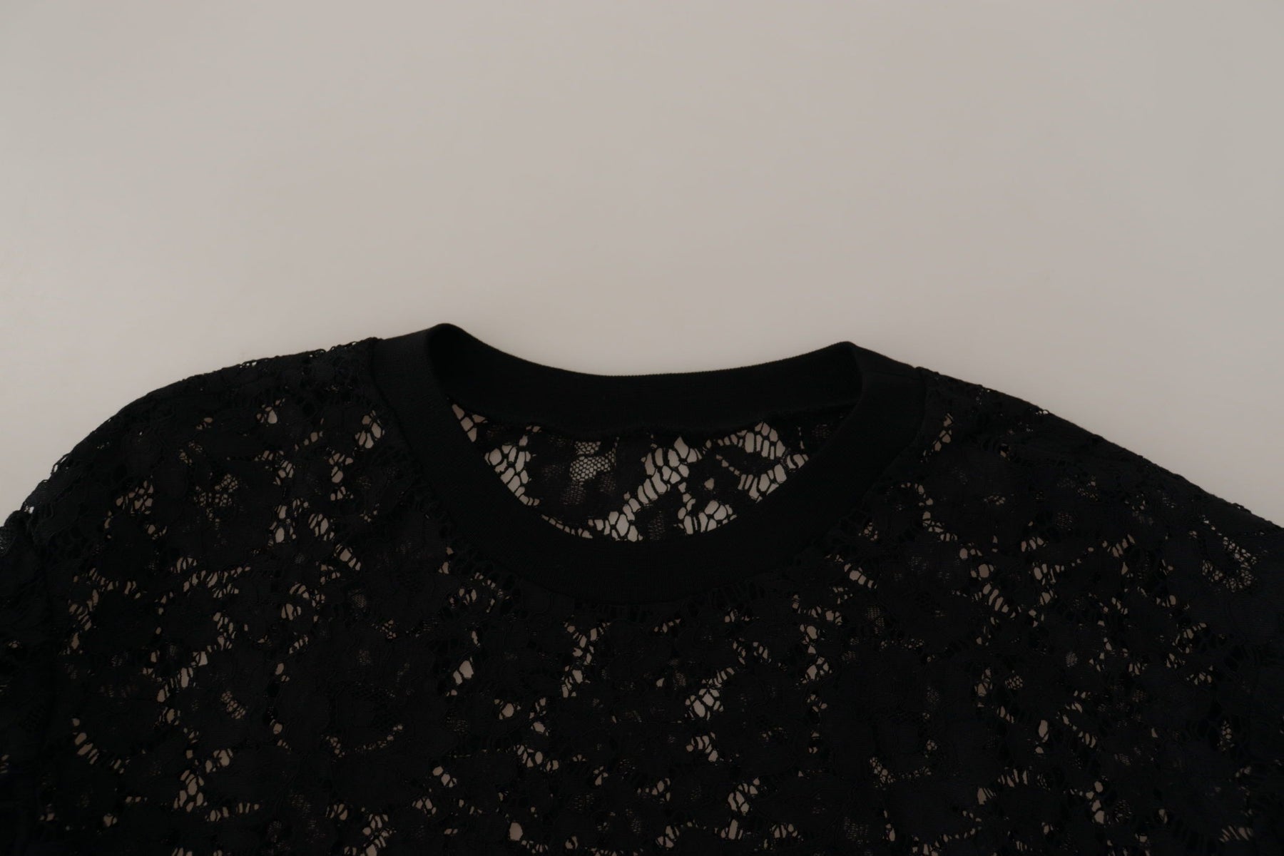 Dolce & Gabbana Black Floral Lace Pullover Sicily Blouse | Regal Royce