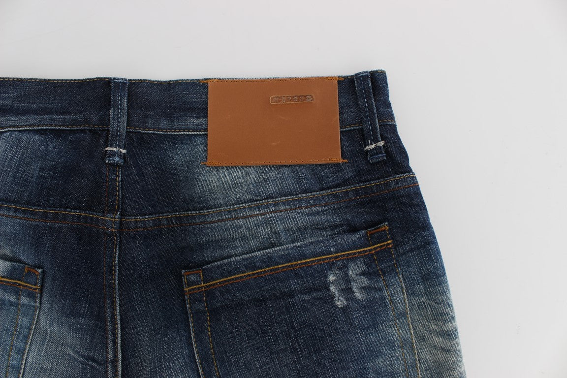 Acht Blue Wash Cotton Denim Regular Fit Jeans | Regal Royce