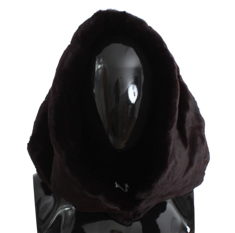 Dolce & Gabbana Purple Weasel Fur Crochet Hood Scarf Hat | Regal Royce