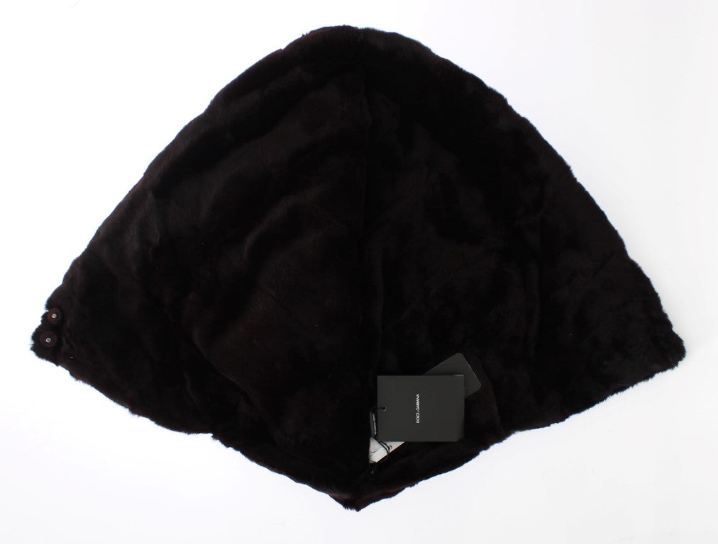 Dolce & Gabbana Purple Weasel Fur Crochet Hood Scarf Hat | Regal Royce