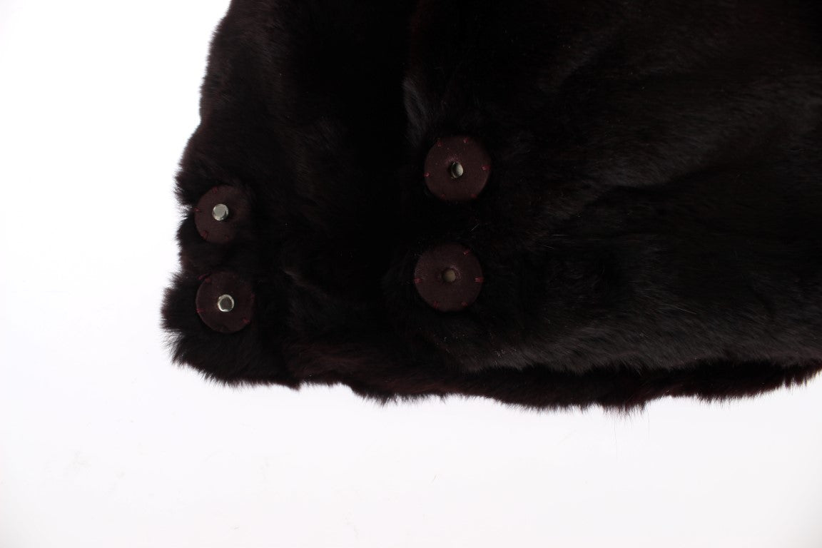 Dolce & Gabbana Purple Weasel Fur Crochet Hood Scarf Hat | Regal Royce